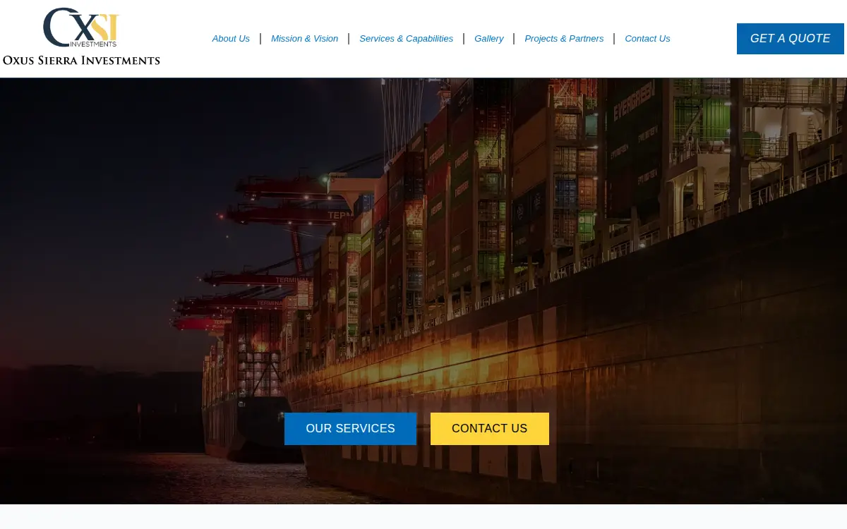 Homepage of Oxus Sierra Investments LLC