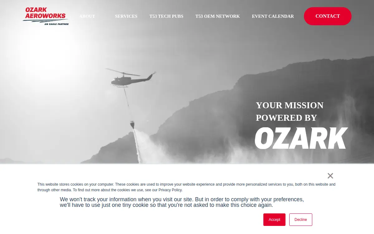 Homepage of Ozark Aeroworks LLC