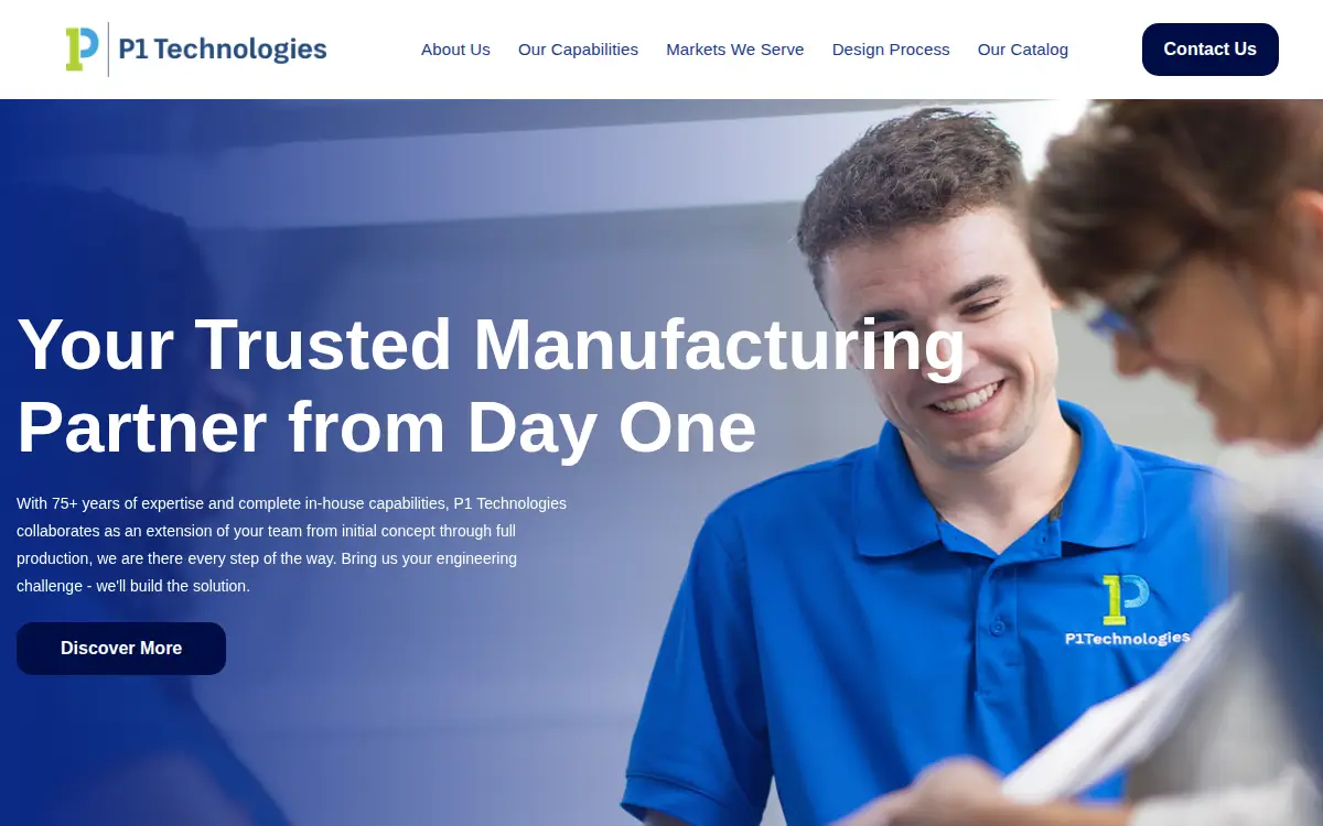 Homepage of P1 Technologies, INC
