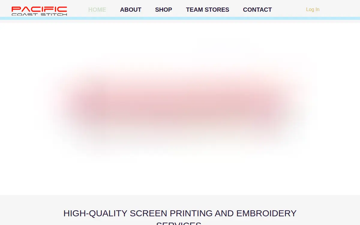 Homepage of Pacific Coast Stitch LLC