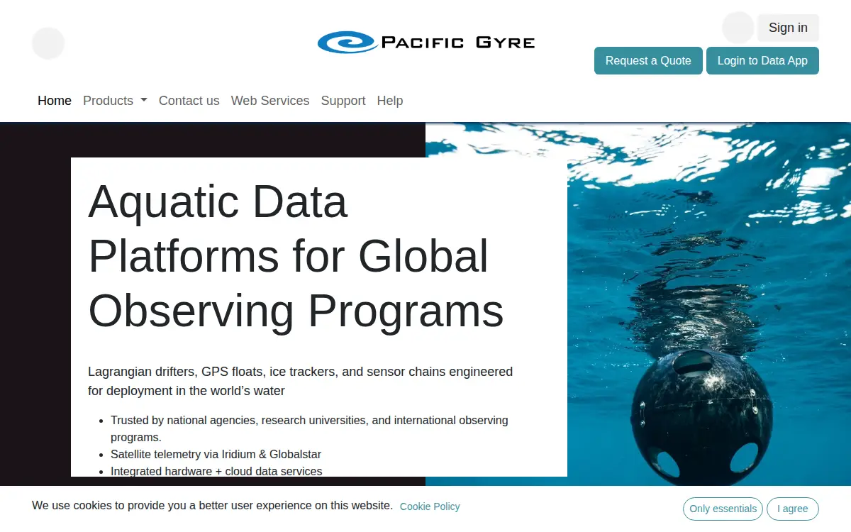 Homepage of Pacific Gyre