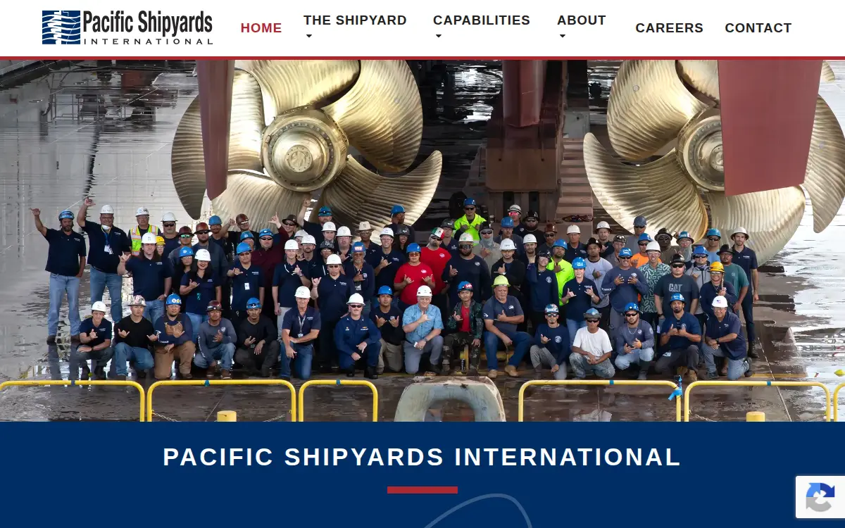 Homepage of Pacific Shipyards International, LLC