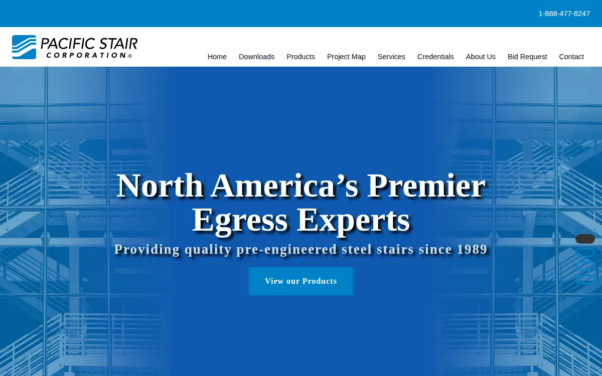 Homepage of Pacific Stair CO.
