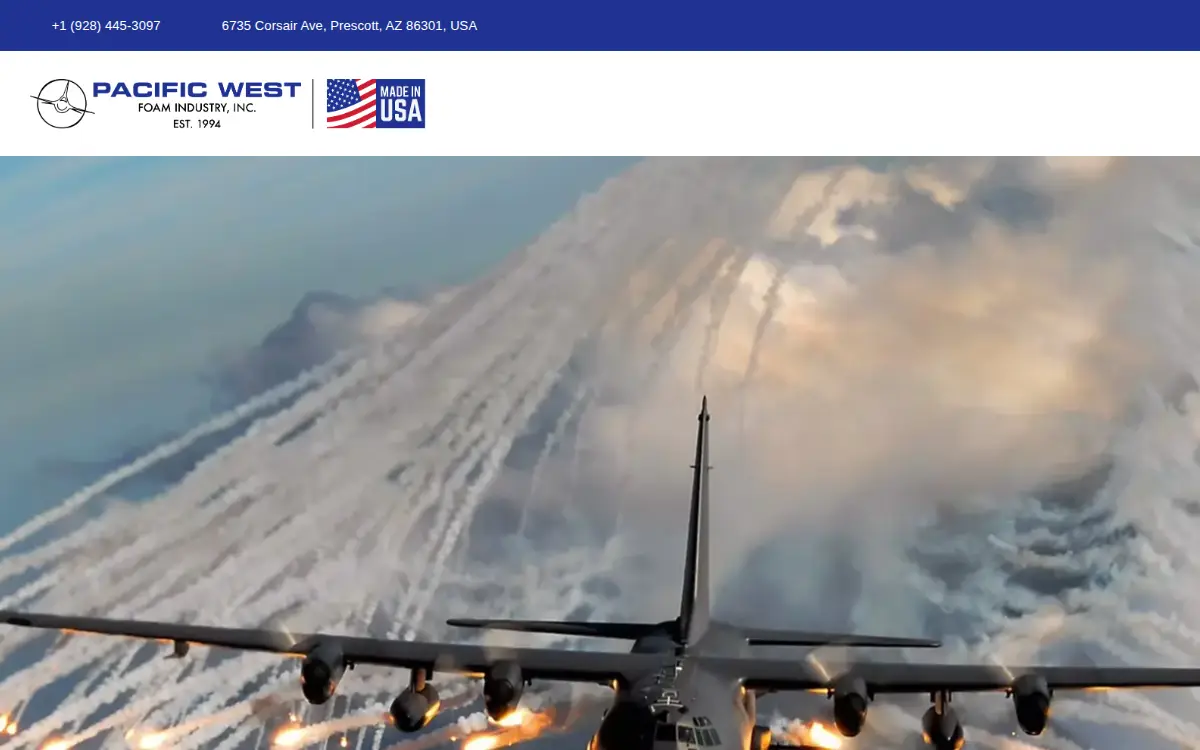 Homepage of Pacific West Foam Industry INC.