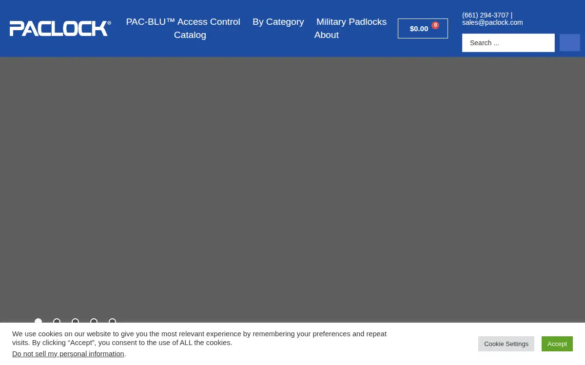 Homepage of Pacific Lock Company