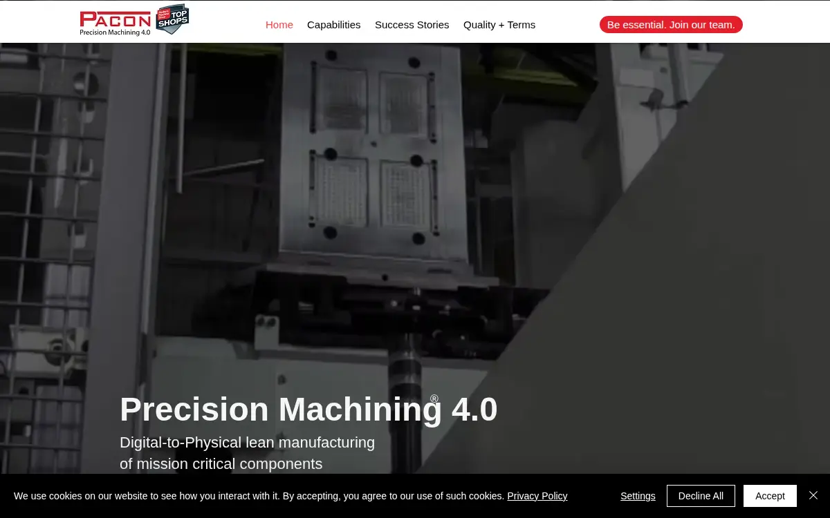 Homepage of Pacon Mfg, INC.