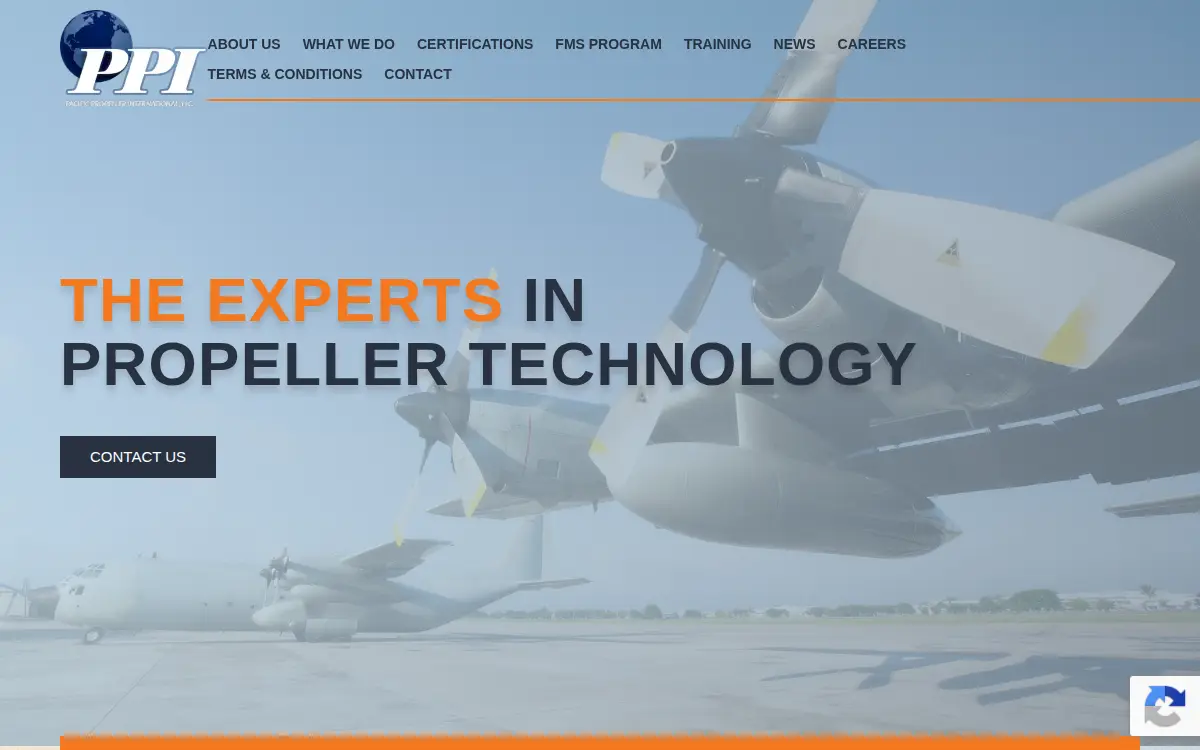 Homepage of Pacific Propeller International LLC