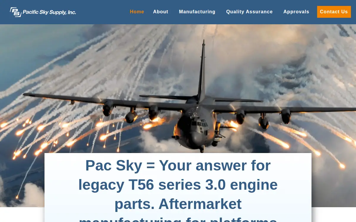 Homepage of Pacific Sky Supply, INC.