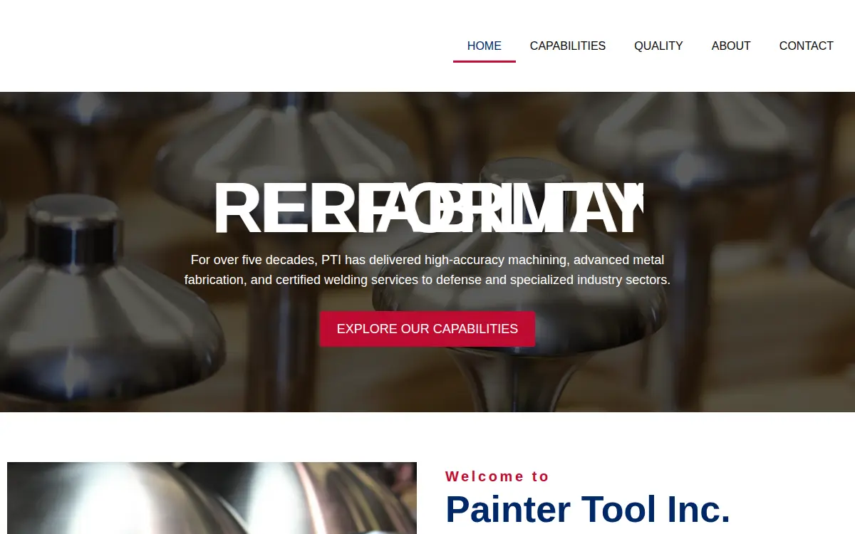 Homepage of Painter Tool Incorporated