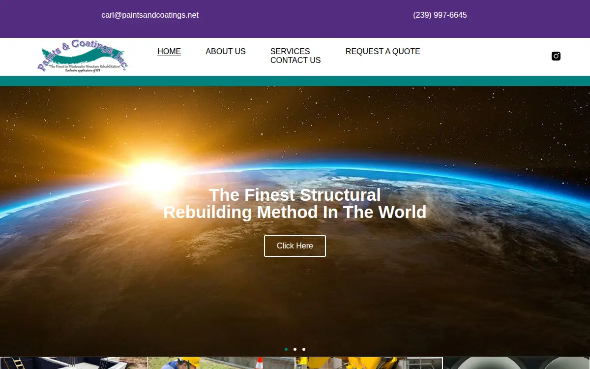 Homepage of Paints & Coatings, INC