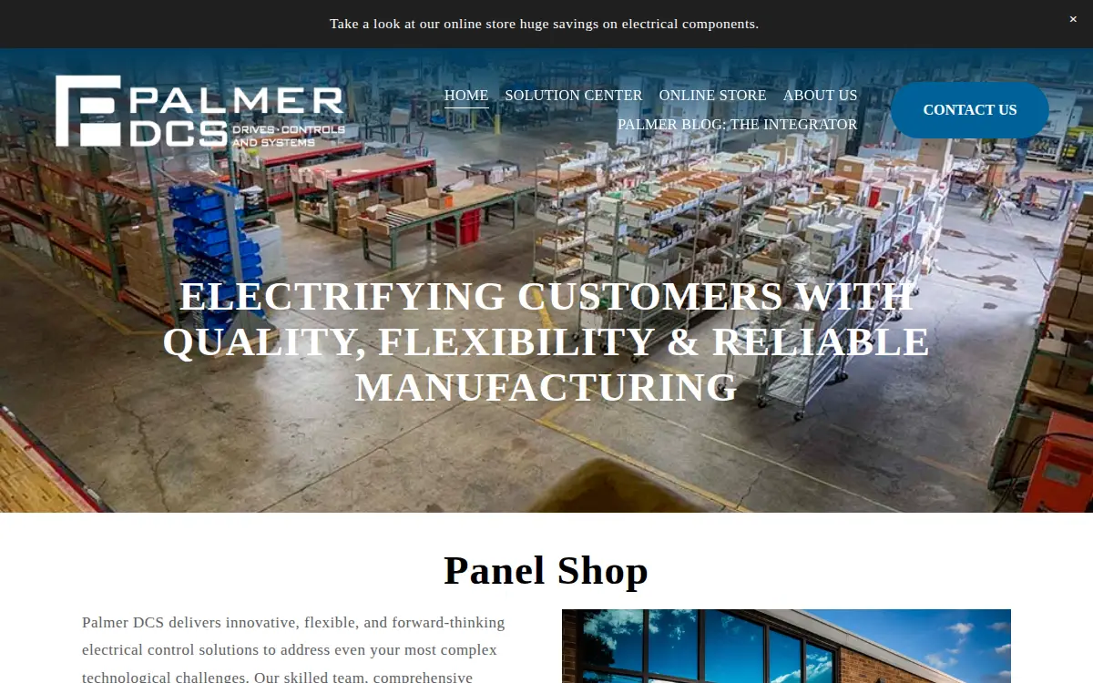 Homepage of Palmer Drives Controls and Systems, INC