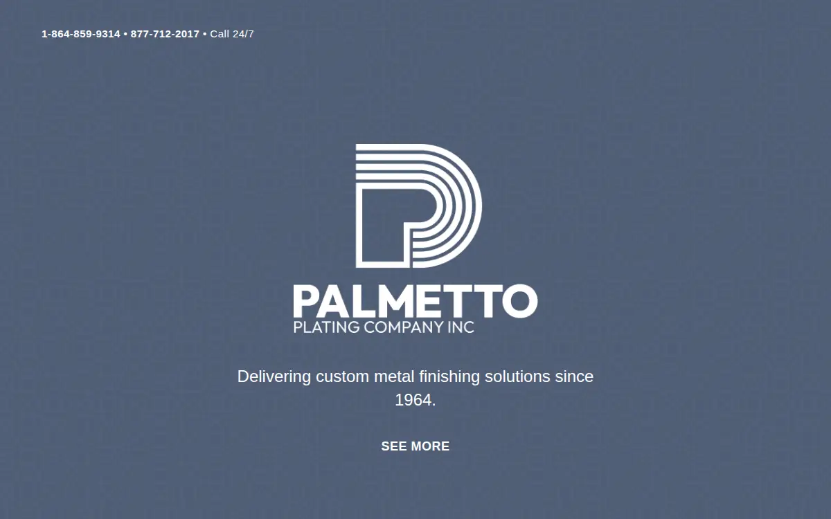 Homepage of Palmetto Plating CO INC