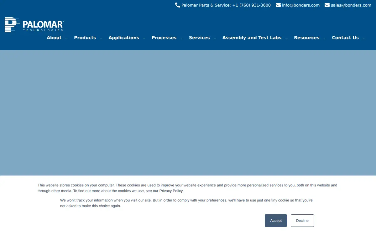 Homepage of Palomar Technologies INC
