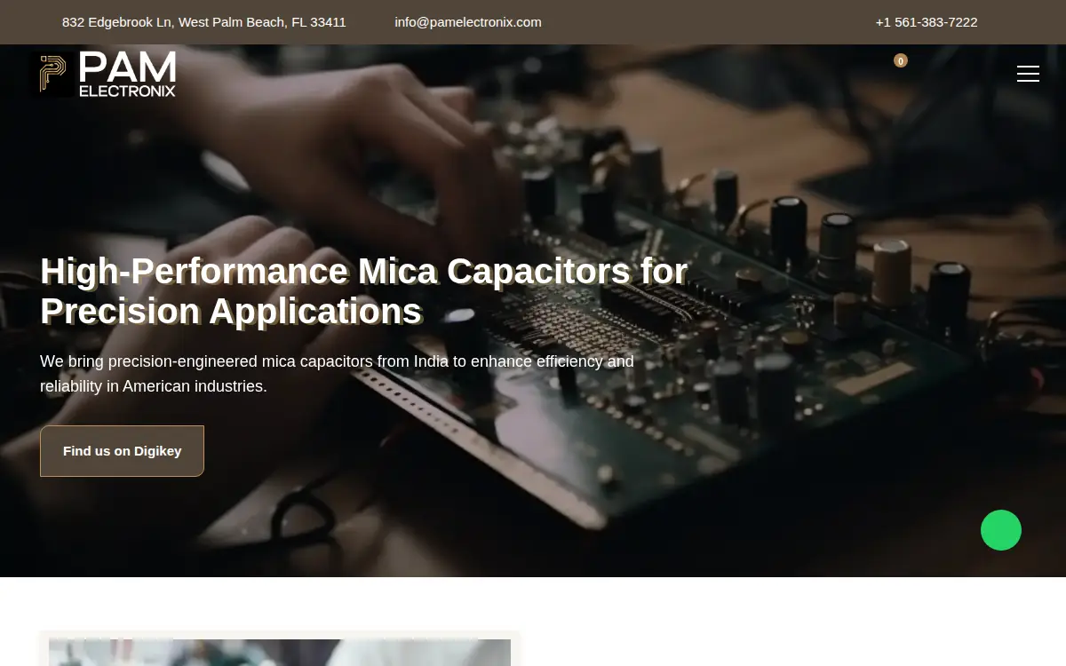 Homepage of Pam Electronix LLC