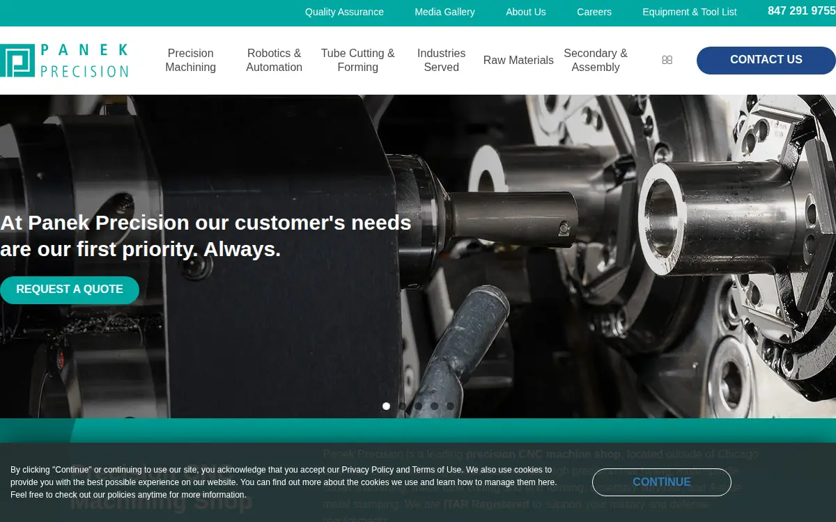 Homepage of Panek Precision Products LLC