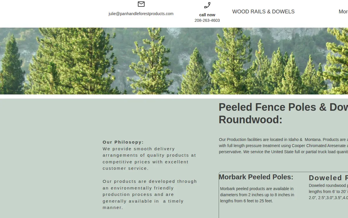 Homepage of Panhandle Forest Products INC