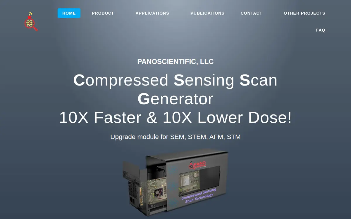 Homepage of Panoscientific, LLC