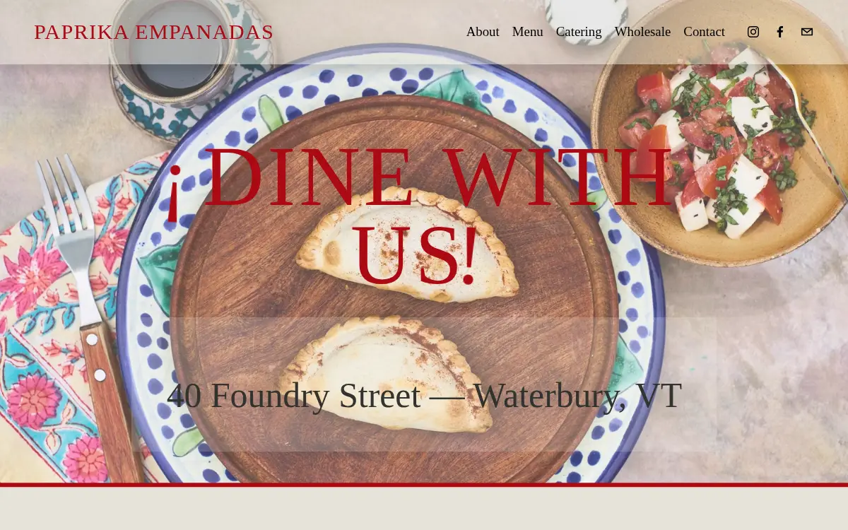 Homepage of Paprika Catering Company