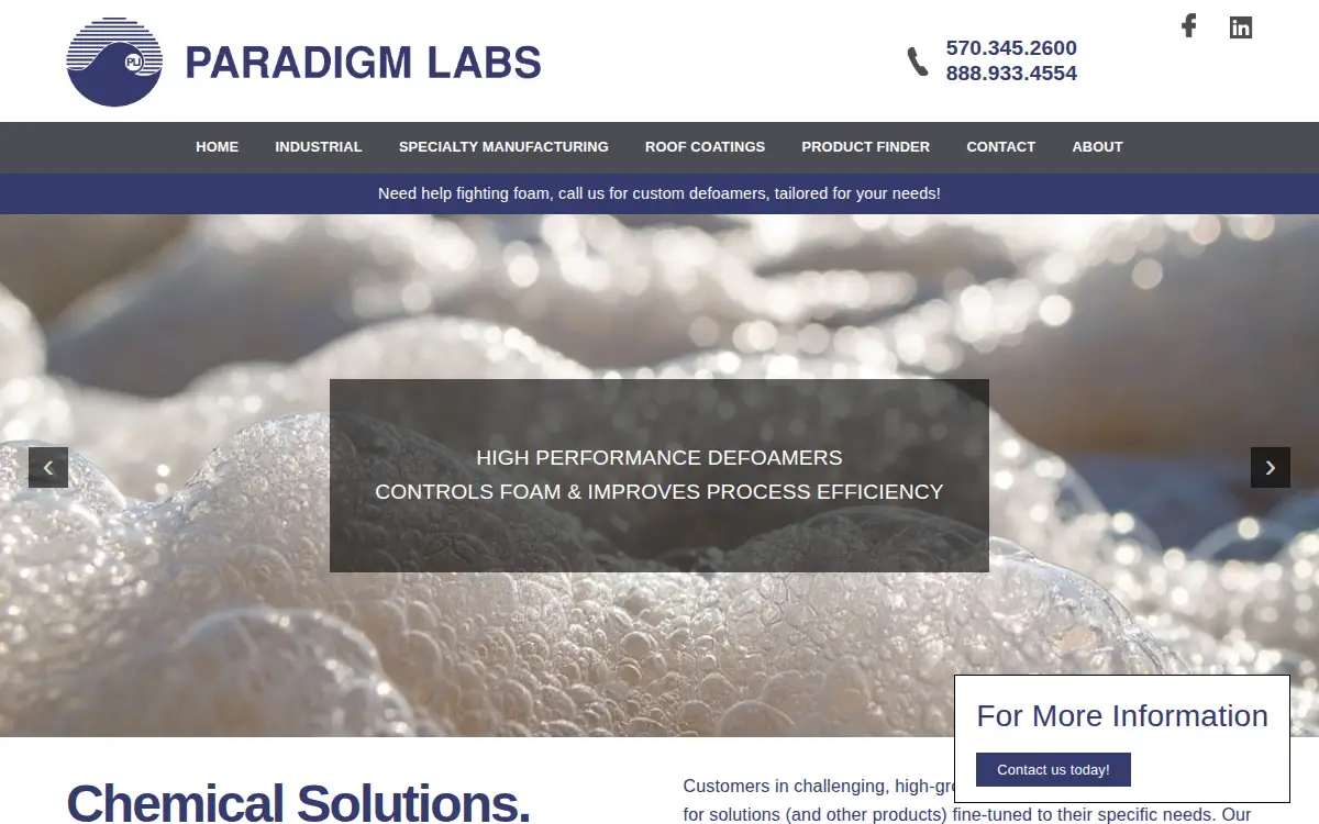 Homepage of Paradigm Labs, INC.