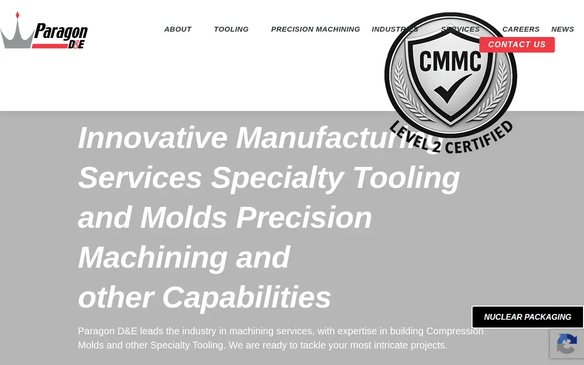 Homepage of Paragon Die & Engineering CO