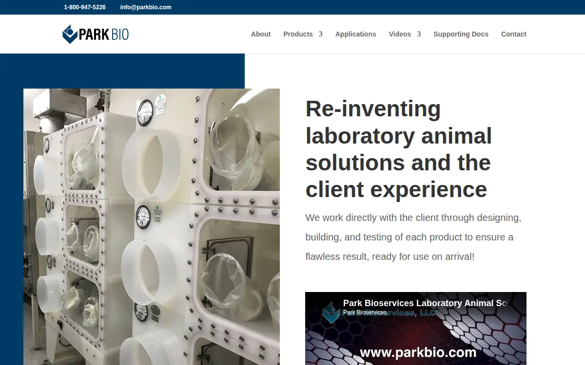 Homepage of Park Bio, LLC