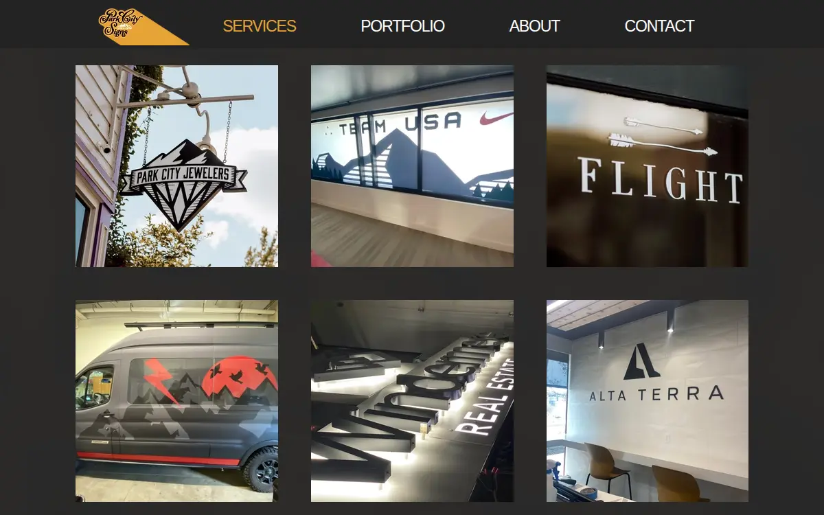 Homepage of PC Signs, LLC