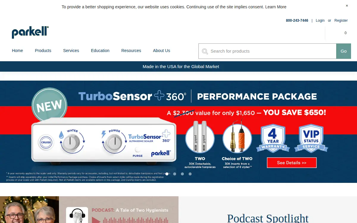 Homepage of Parkell, INC.