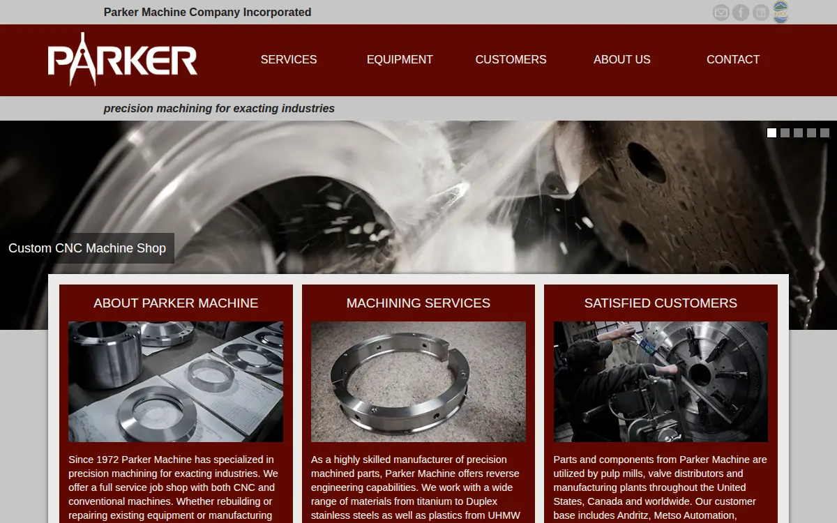 Homepage of Parker Machine Company, INC.
