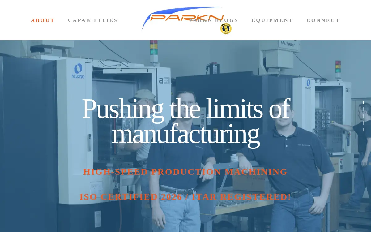 Homepage of Parkn Manufacturing, LLC