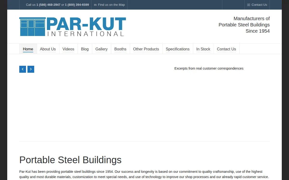 Homepage of Par-kut International, INC.
