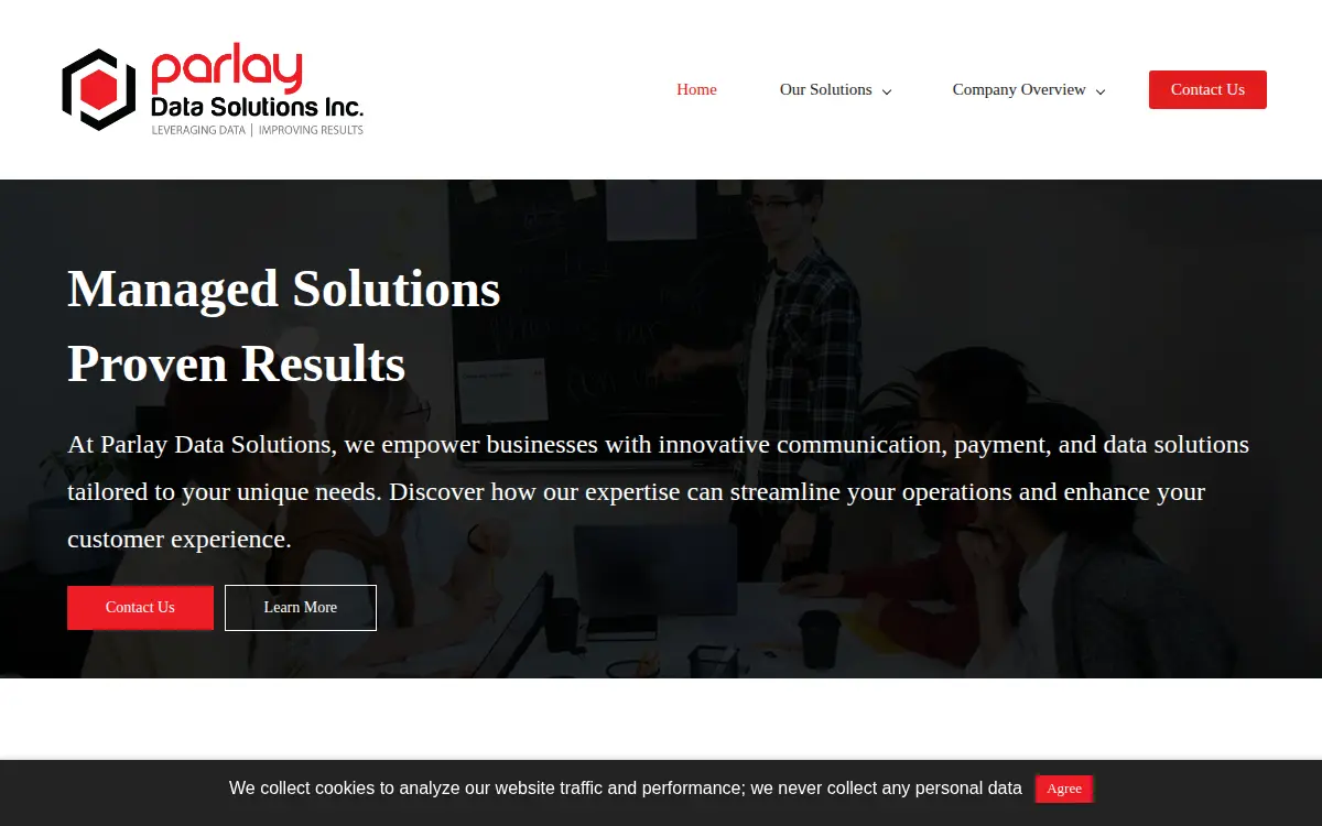 Homepage of Parlay Data Solutions INC