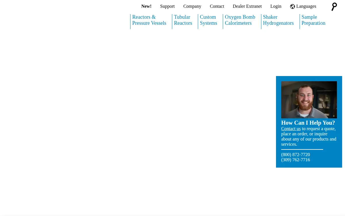 Homepage of Parr Instrument Company