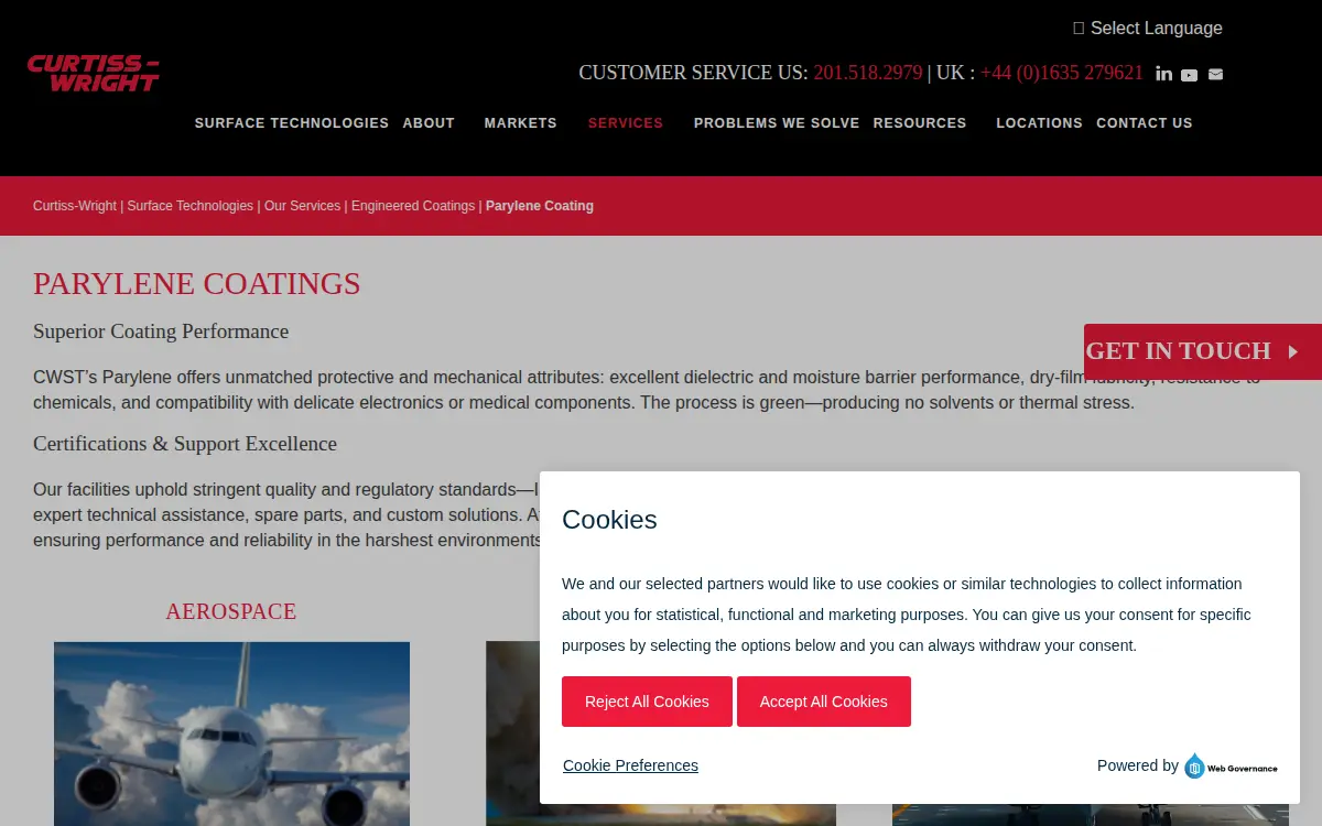 Homepage of Metal Improvement Company, LLC