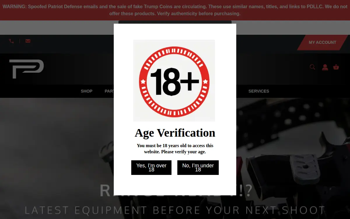 Homepage of Patriot Defense LLC