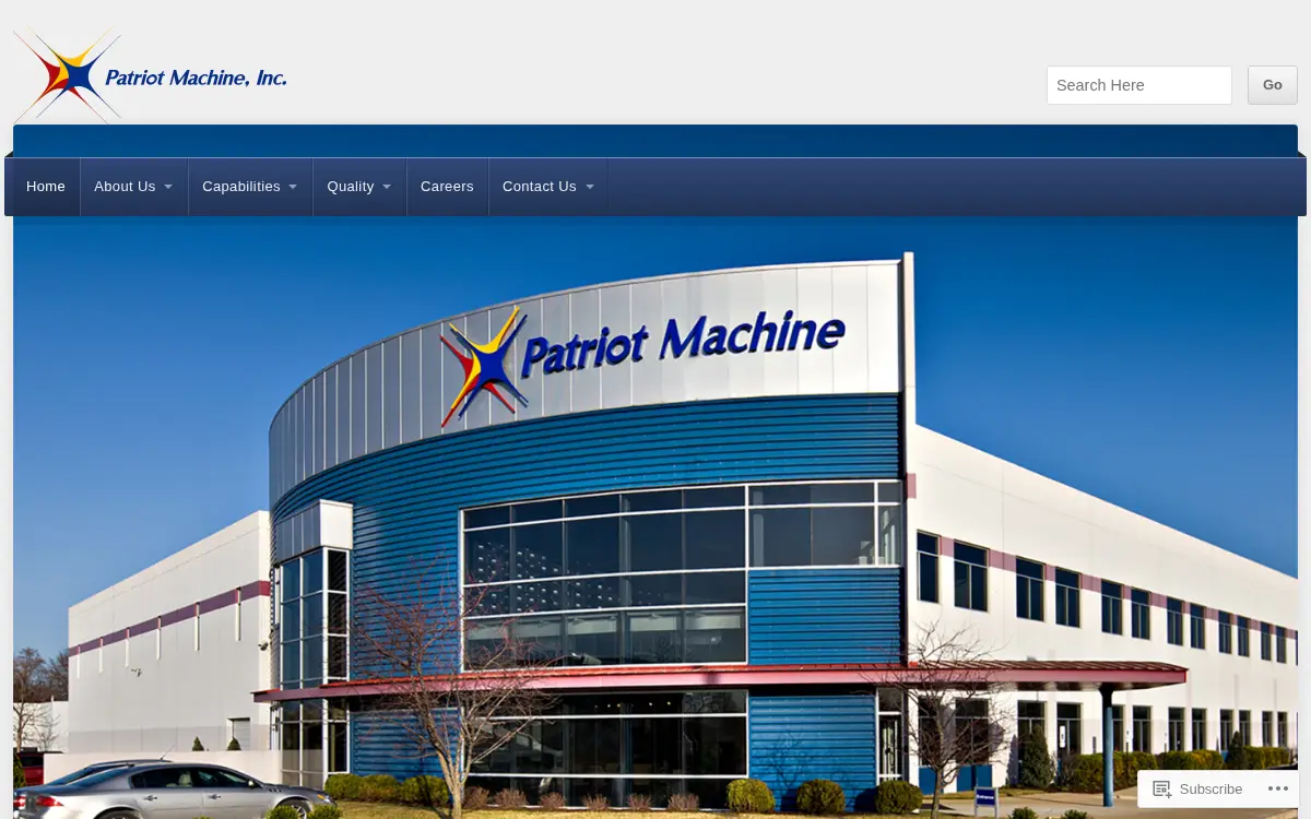 Homepage of Patriot Machine, INC.