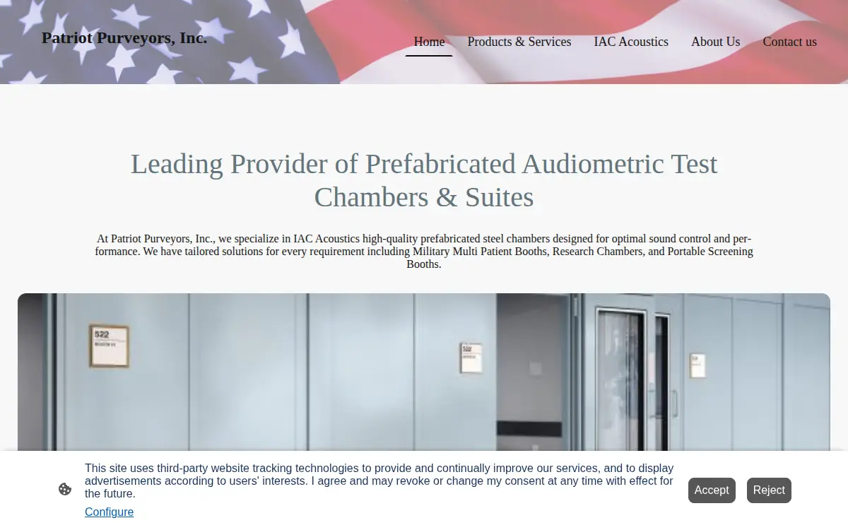 Homepage of Patriot Purveyors, INC.