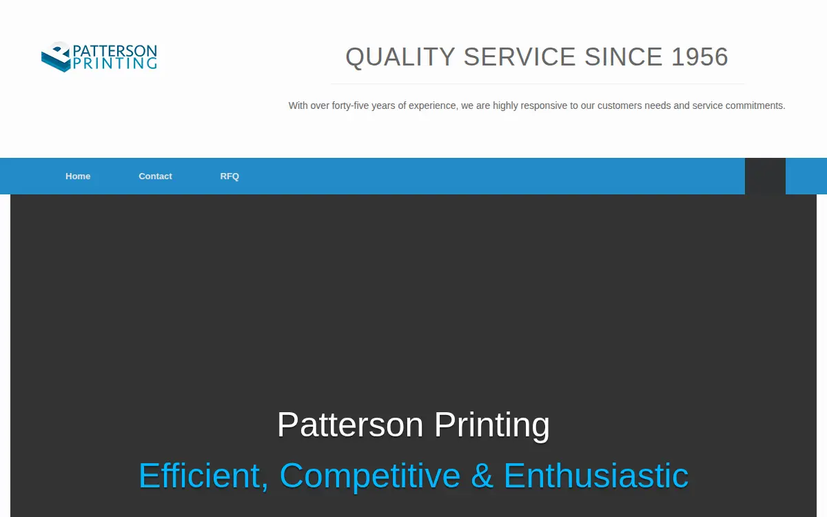 Homepage of Rw Patterson Printing Company