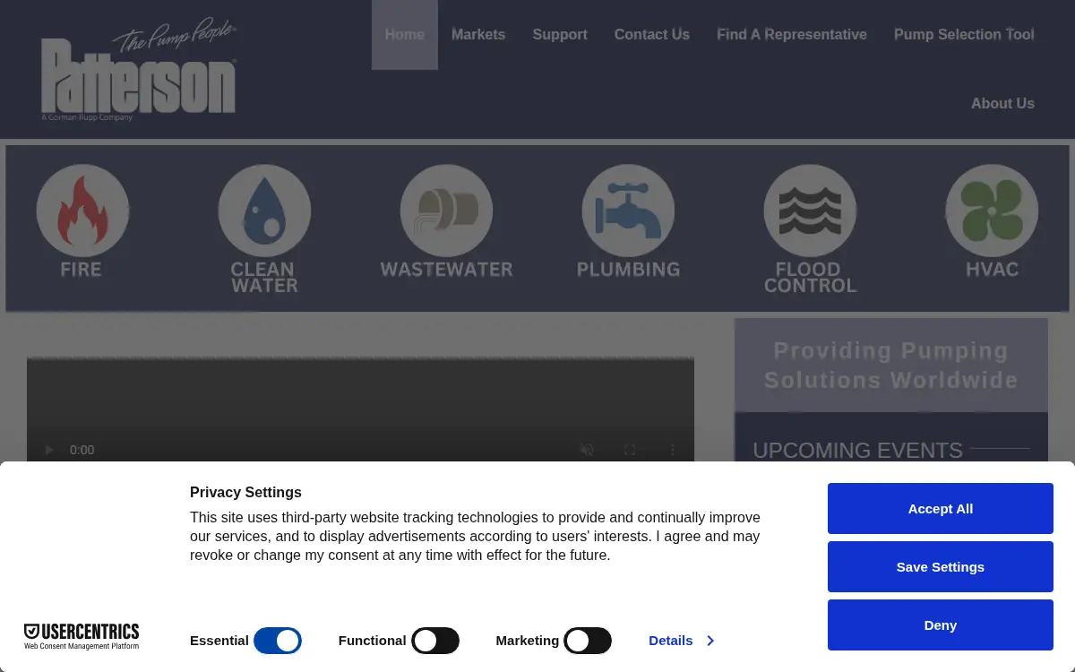 Homepage of Patterson Pump CO