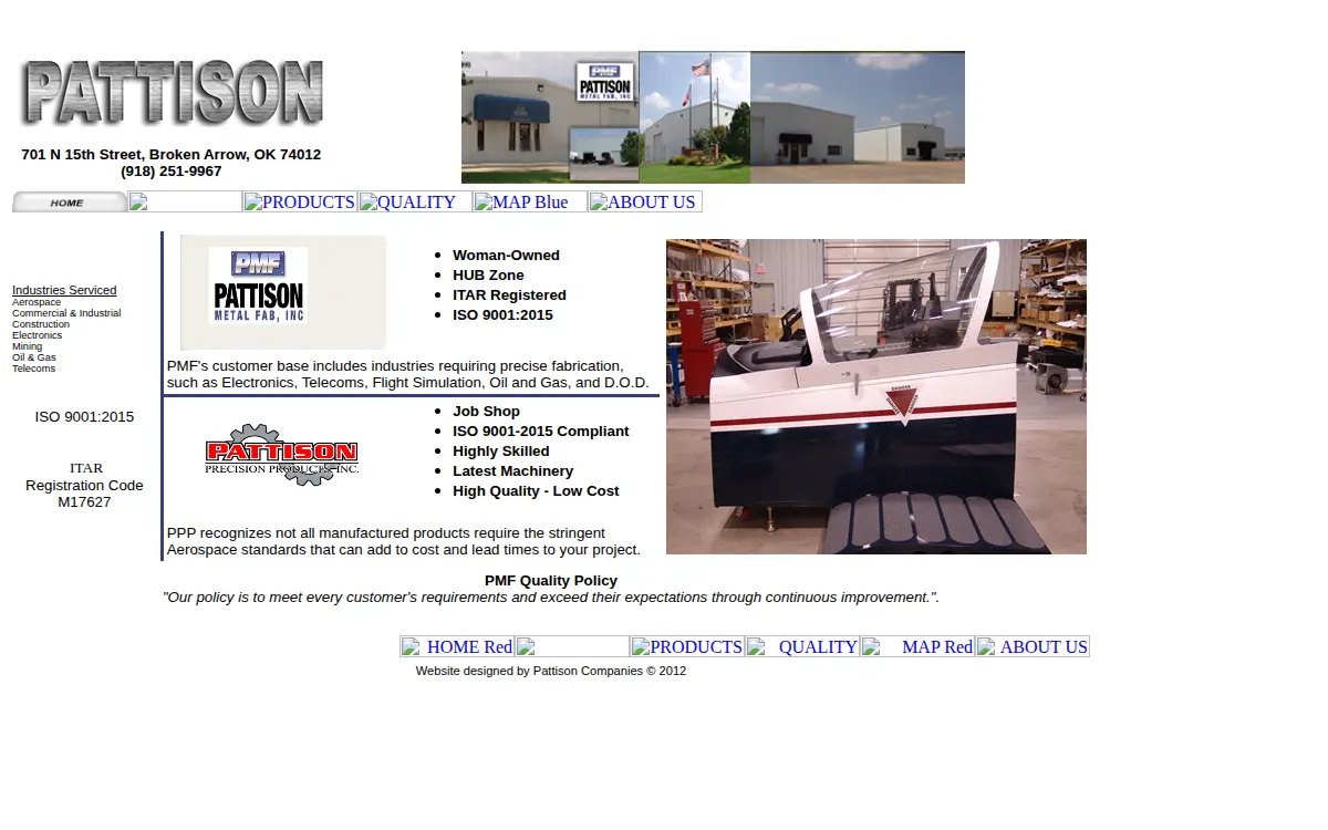 Homepage of Pattison Metal Fab INC