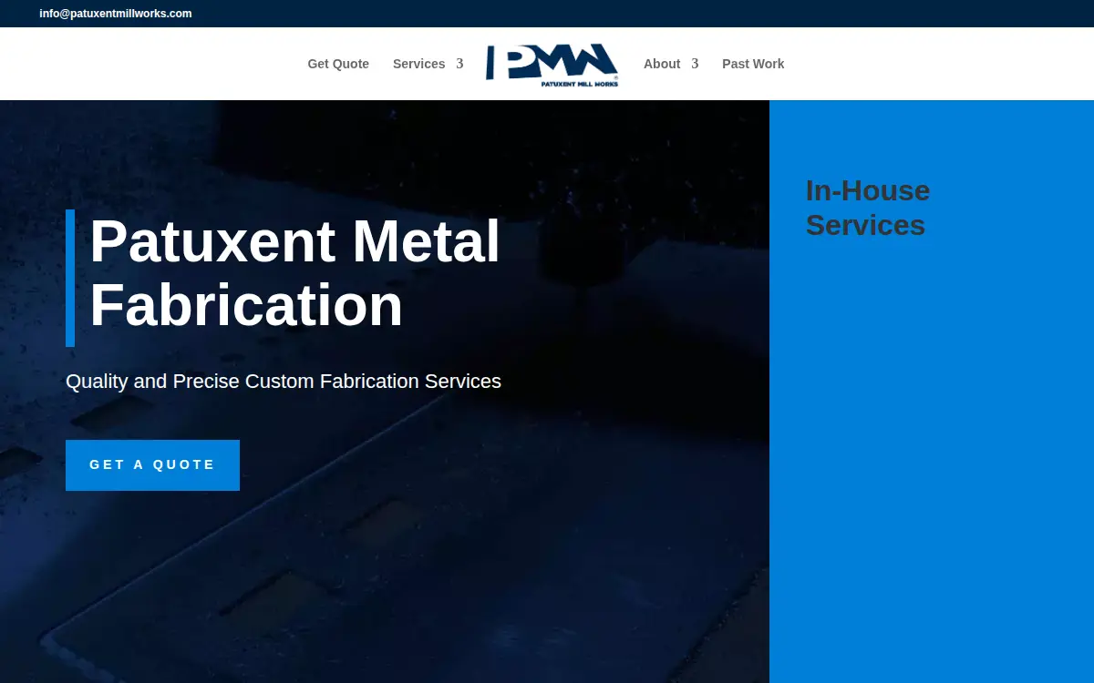 Homepage of Patuxent Mill Works, LLC