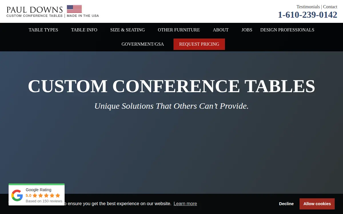 Homepage of Paul Downs Cabinetmakers, INC.