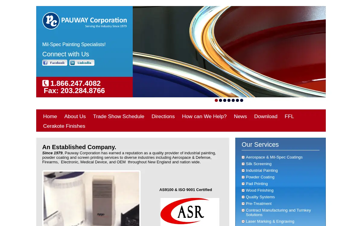 Homepage of Pauway CORP.
