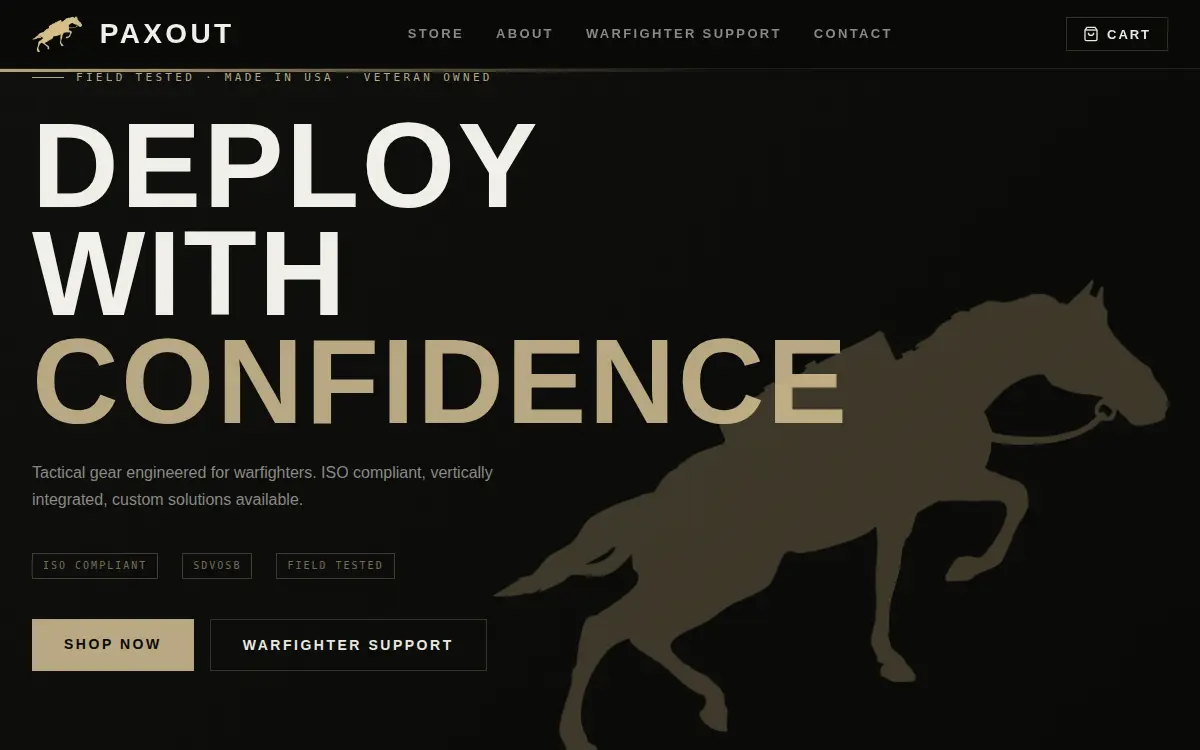 Homepage of Paxout Solutions LLC