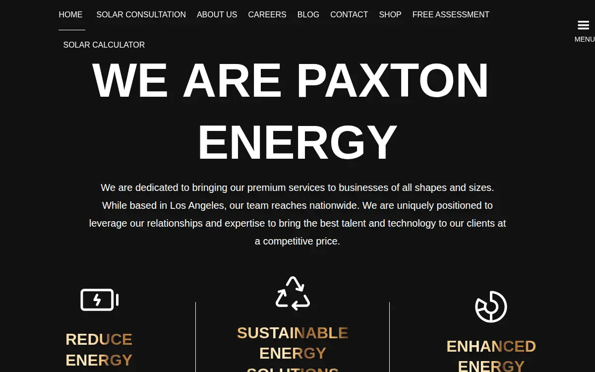Homepage of Paxton Energy Holdings LLC