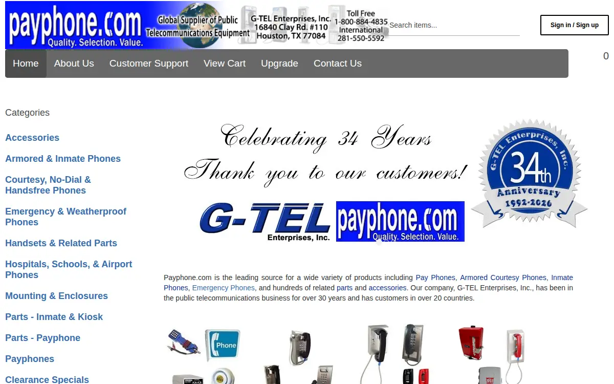 Homepage of G-tel Enterprises, INC