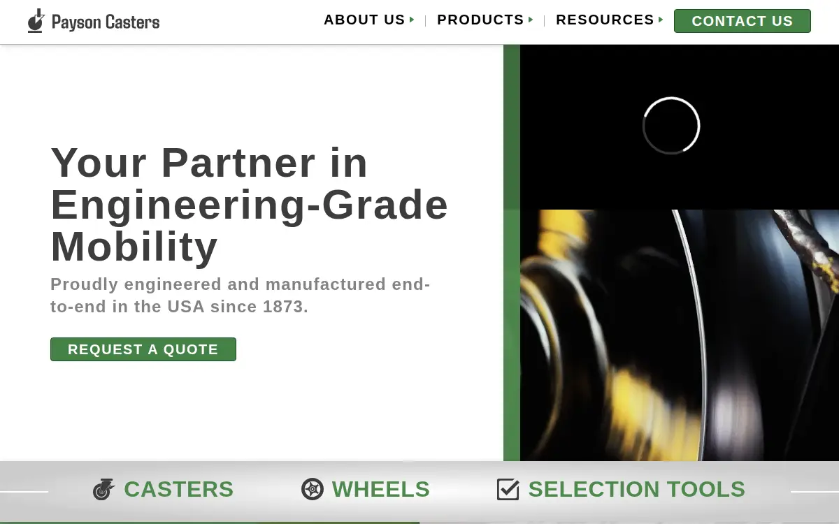 Homepage of Payson Casters, INC