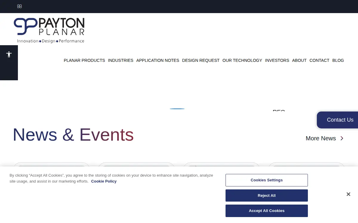 Homepage of Payton America, INC.