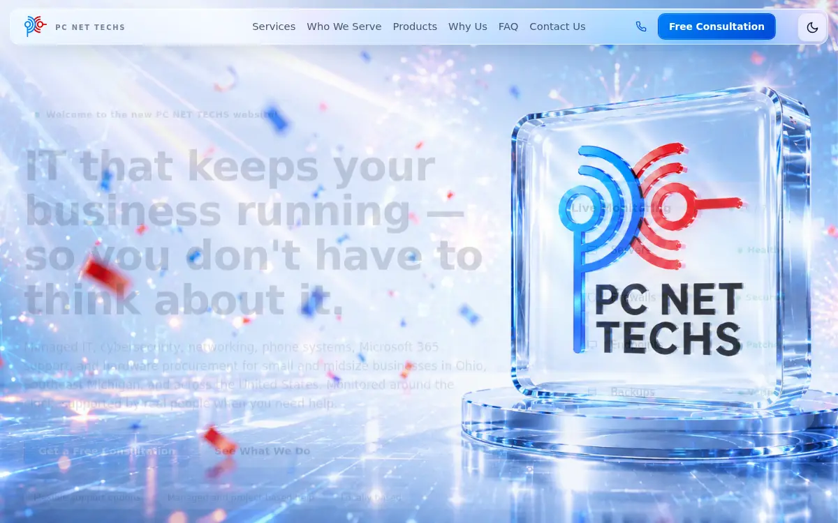Homepage of PC Net Techs LLC