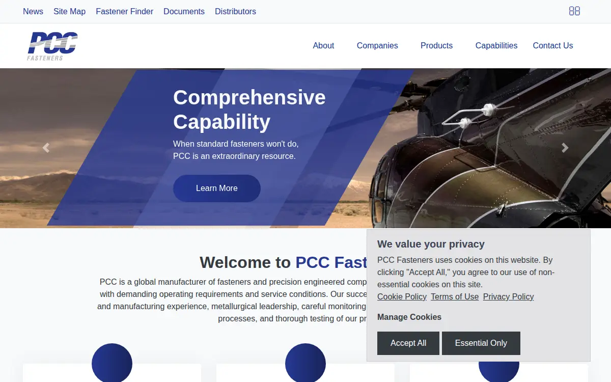 Homepage of Sps Technologies, LLC