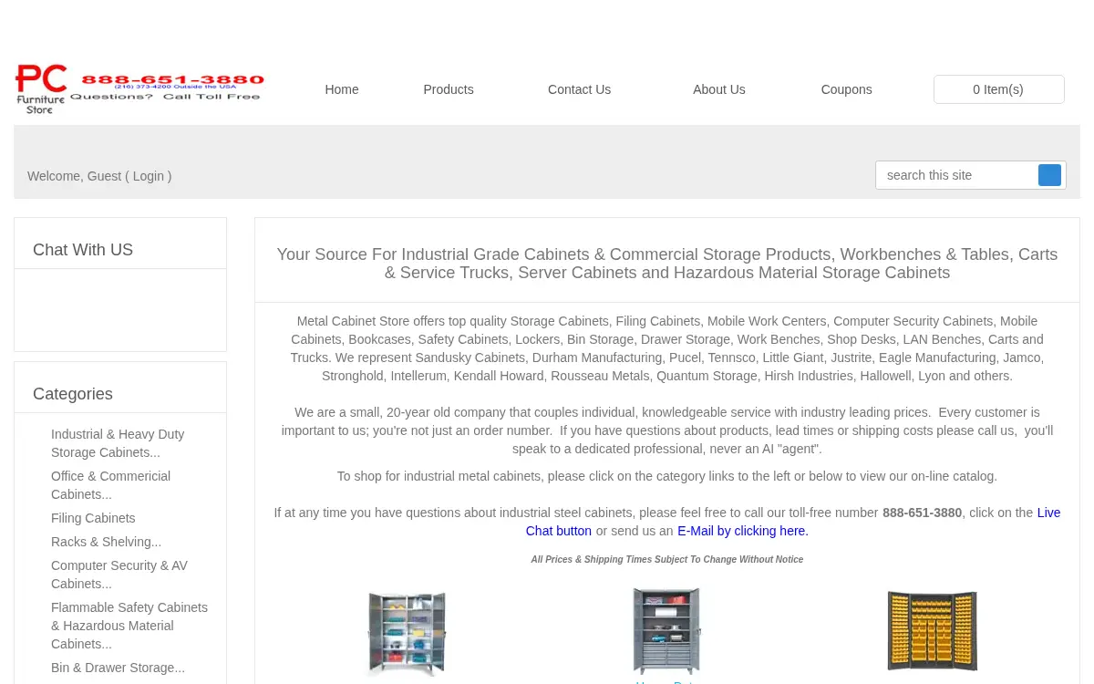Homepage of PC Furniture Store LLC